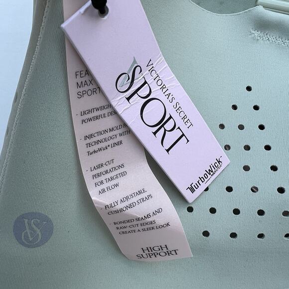 Victoria's Secret Sports Bra Size 34DD Sage Green Featherweight Max Sports Bra - Picture 7 of 8